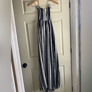 Black and white stripped maxi dress